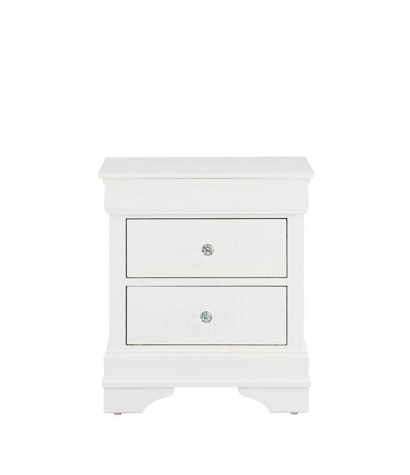 POMPEI METALLIC WHITE BOOKCASE TWIN BED WITH DESK AND HUTCH, NIGHTSTAND AND CHEST