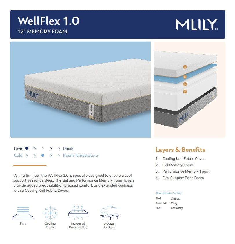 WellFlex 12" Memory Foam Mattress