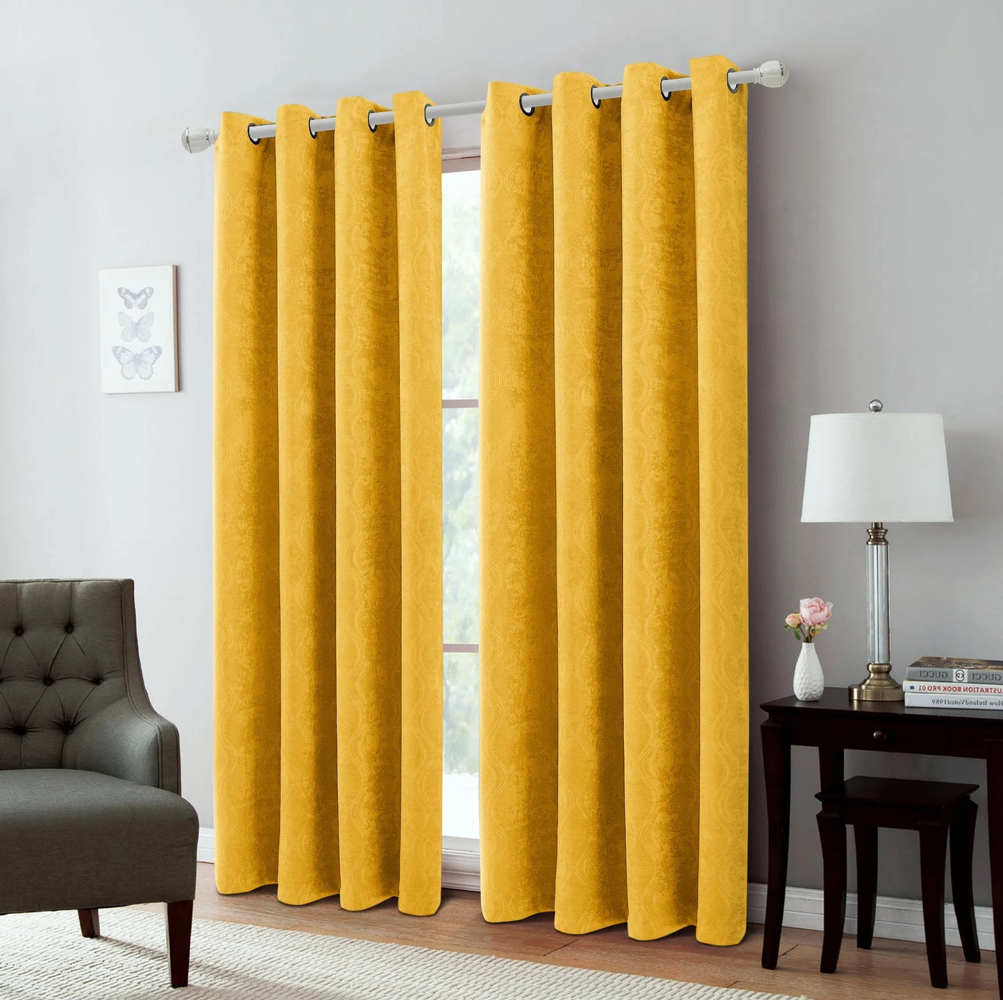 Andy Room Darkening Curtain Grommet Window Panel, 54x84 Inches