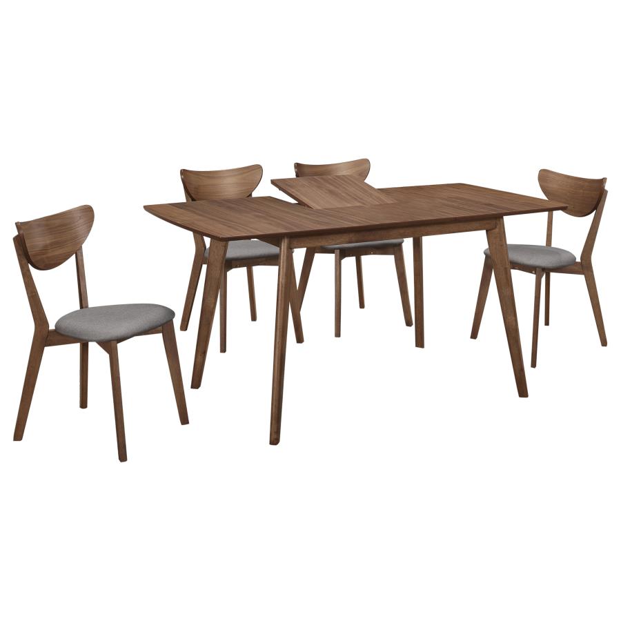 Alfredo 5-piece Butterfly Leaf Dining Set Natural Walnut