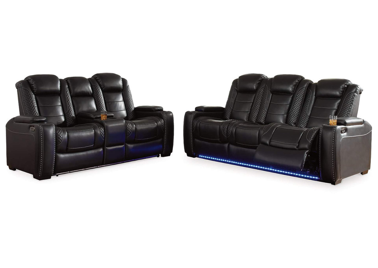 Dual Power Reclining Sofa and Loveseat Set