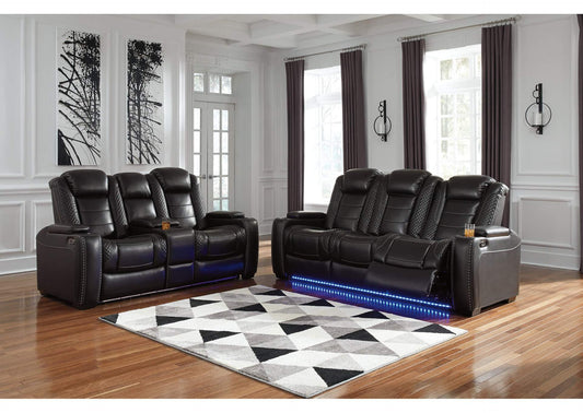 Dual Power Reclining Sofa and Loveseat Set