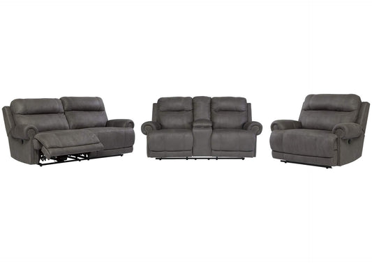 Austere Reclining Sofa, Loveseat and Recliner Set