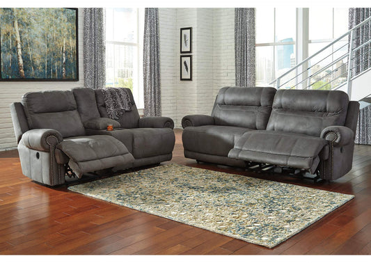 Austere Manual Reclining Sofa and Loveseat Set