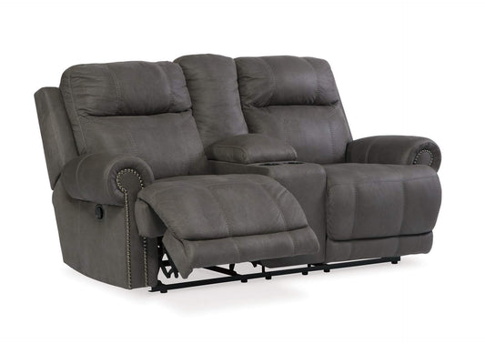 Austere Reclining Loveseat with Console