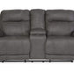 Austere Reclining Loveseat with Console