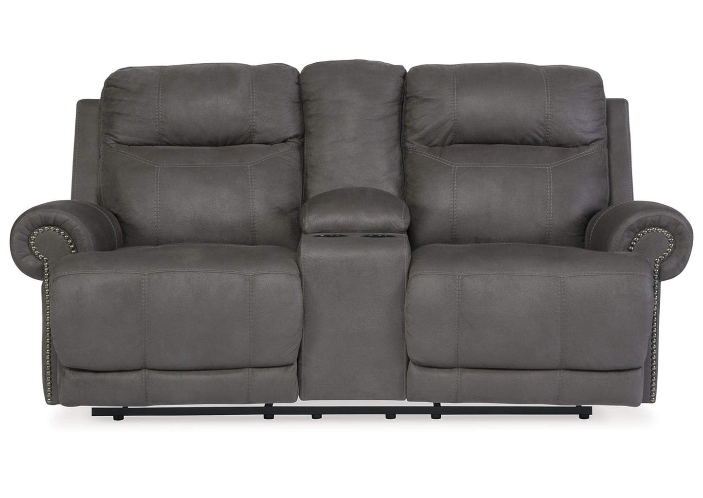 Austere Reclining Loveseat with Console