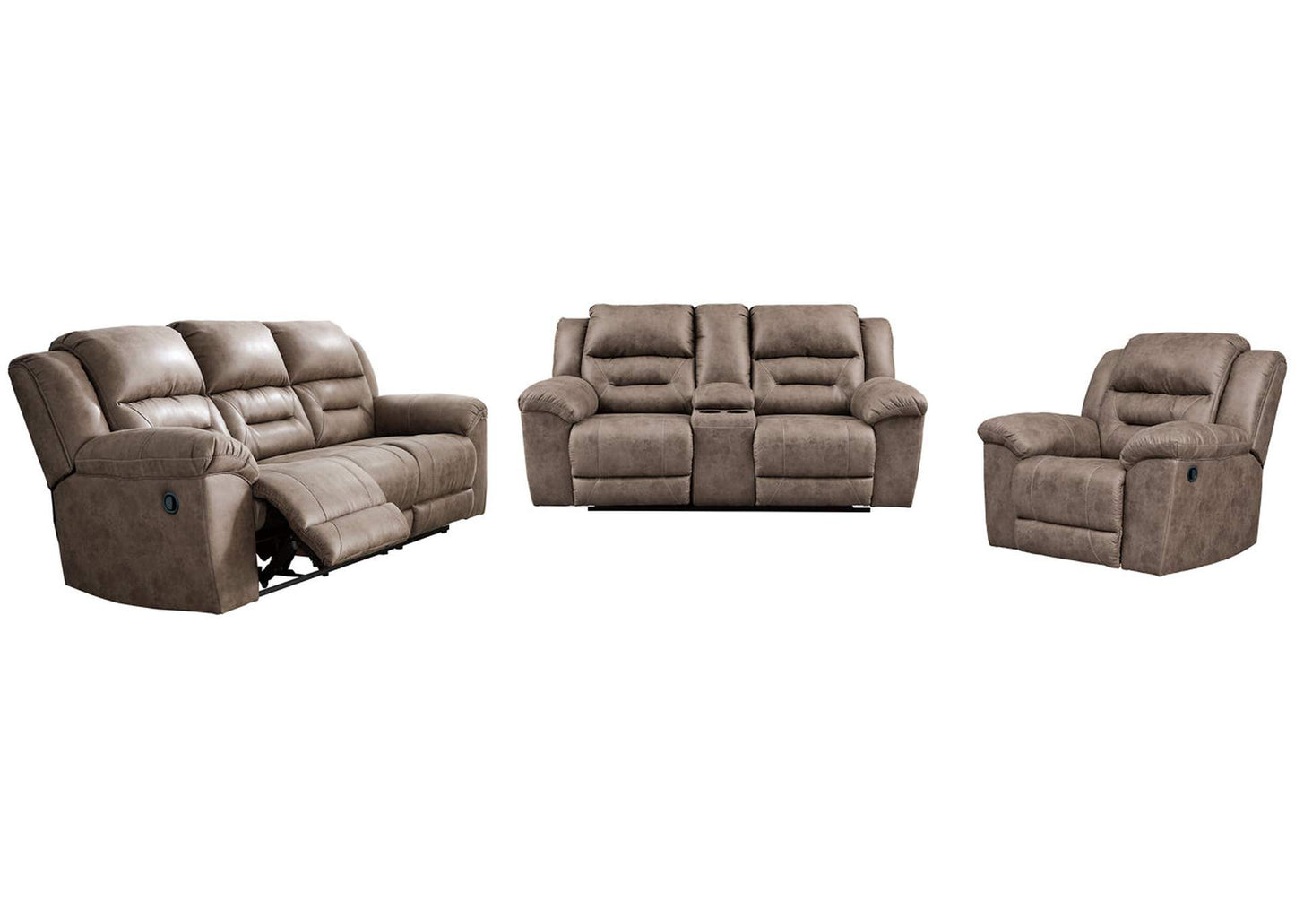 Stoneland Reclining Sofa, Loveseat and Recliner Set