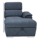 2-Piece Sectional with Adjustable Headrests, Pull-out Bed and Right Chaise with Hidden Storage