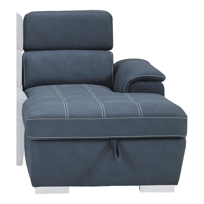 2-Piece Sectional with Adjustable Headrests, Pull-out Bed and Right Chaise with Hidden Storage