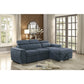 2-Piece Sectional with Adjustable Headrests, Pull-out Bed and Right Chaise with Hidden Storage