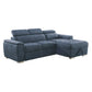 2-Piece Sectional with Adjustable Headrests, Pull-out Bed and Right Chaise with Hidden Storage