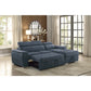 2-Piece Sectional with Adjustable Headrests, Pull-out Bed and Right Chaise with Hidden Storage