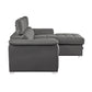 2-Piece Sectional with Adjustable Headrests, Pull-out Bed and Right Chaise with Hidden Storage