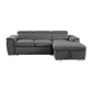 2-Piece Sectional with Adjustable Headrests, Pull-out Bed and Right Chaise with Hidden Storage