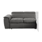 2-Piece Sectional with Adjustable Headrests, Pull-out Bed and Right Chaise with Hidden Storage