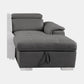 2-Piece Sectional with Adjustable Headrests, Pull-out Bed and Right Chaise with Hidden Storage