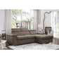 2-Piece Sectional with Adjustable Headrests, Pull-out Bed and Right Chaise with Hidden Storage