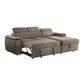 2-Piece Sectional with Adjustable Headrests, Pull-out Bed and Right Chaise with Hidden Storage