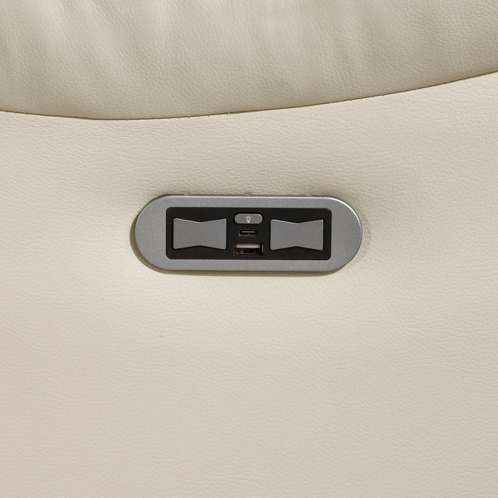 Power Double Reclining Sofa with LED, Wireless charger and charging pore.