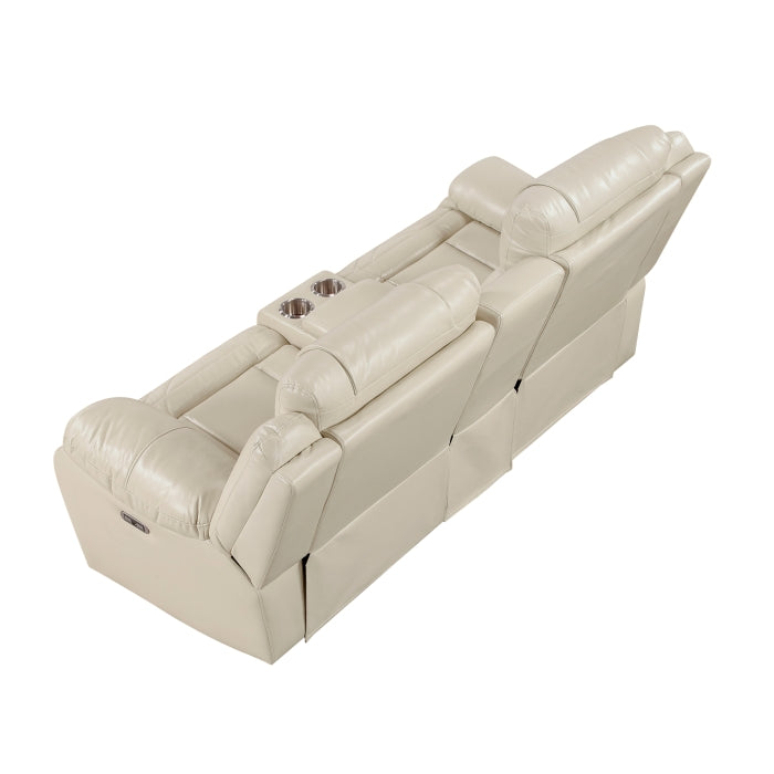 Power Double Reclining Love Seat with Console, Wireless Speakers, LED and Charging Ports