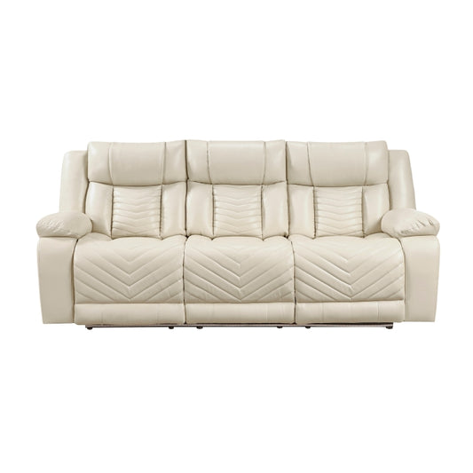 Power Double Reclining Sofa with LED, Wireless charger and charging pore.