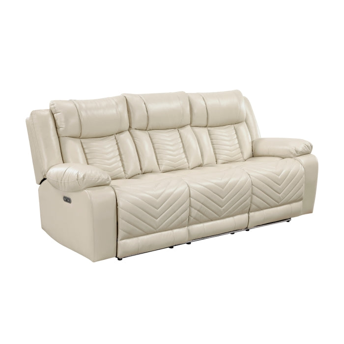 Power Double Reclining Sofa with LED, Wireless charger and charging pore.