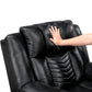 Power Double Reclining Sofa with LED, Wireless charger and charging pore.