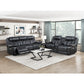 Power Double Reclining Sofa with LED, Wireless charger and charging pore.