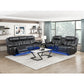 Power Double Reclining Sofa with LED, Wireless charger and charging pore.