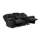 Power Double Reclining Sofa with LED, Wireless charger and charging pore.