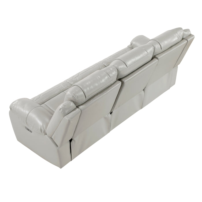 Power Double Reclining Sofa with LED, Wireless charger and charging pore.