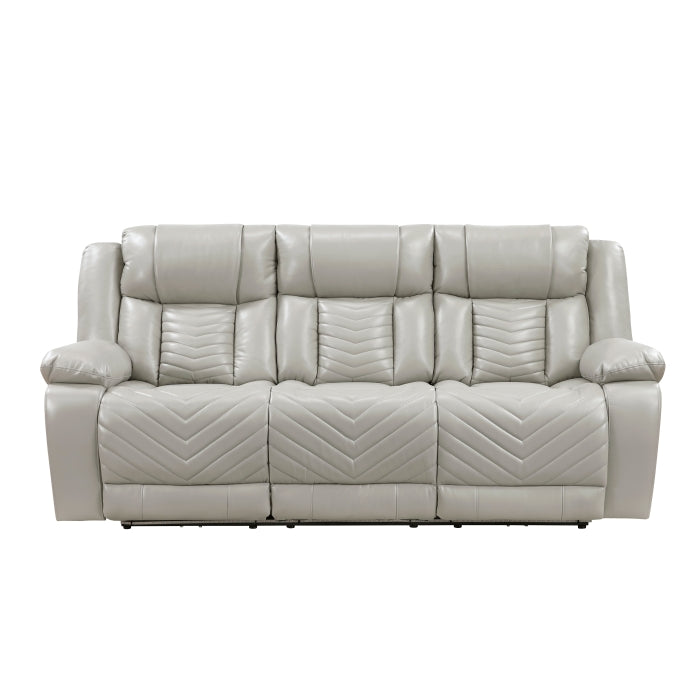 Power Double Reclining Sofa with LED, Wireless charger and charging pore.