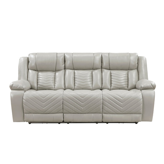 Power Double Reclining Sofa with LED, Wireless charger and charging pore.