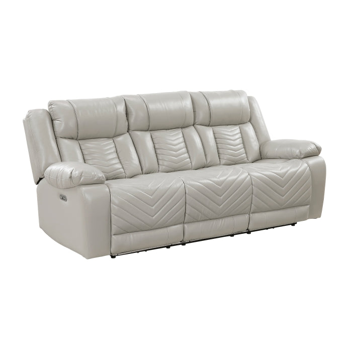 Power Double Reclining Sofa with LED, Wireless charger and charging pore.