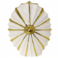 White & Gold Ribbed Fan Vase