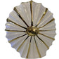 White & Gold Ribbed Fan Vase