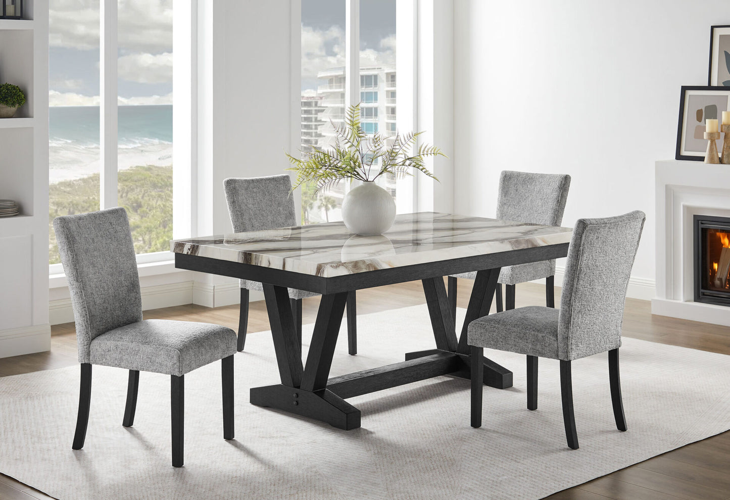 Contemporary 5 Pieces Dining Table