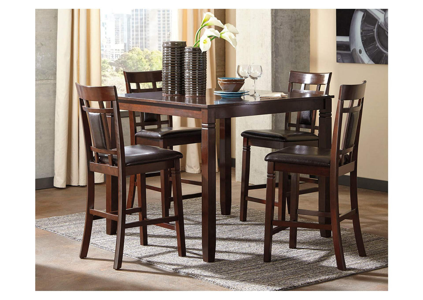 Bennox Counter Height Dining Table and Bar Stools (Set of 5)