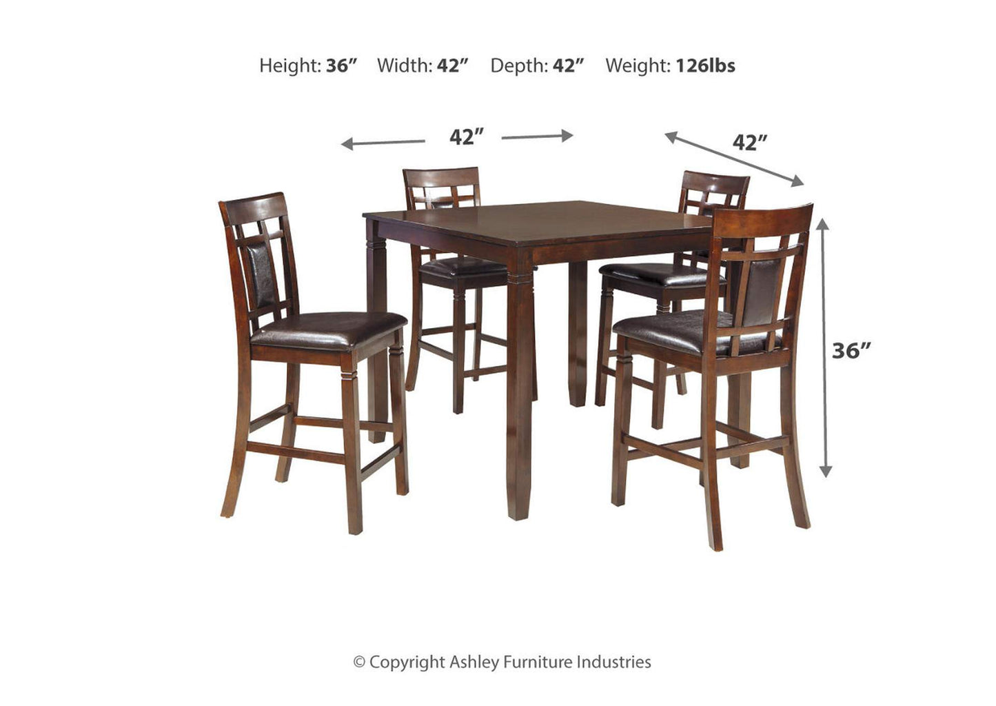 Bennox Counter Height Dining Table and Bar Stools (Set of 5)