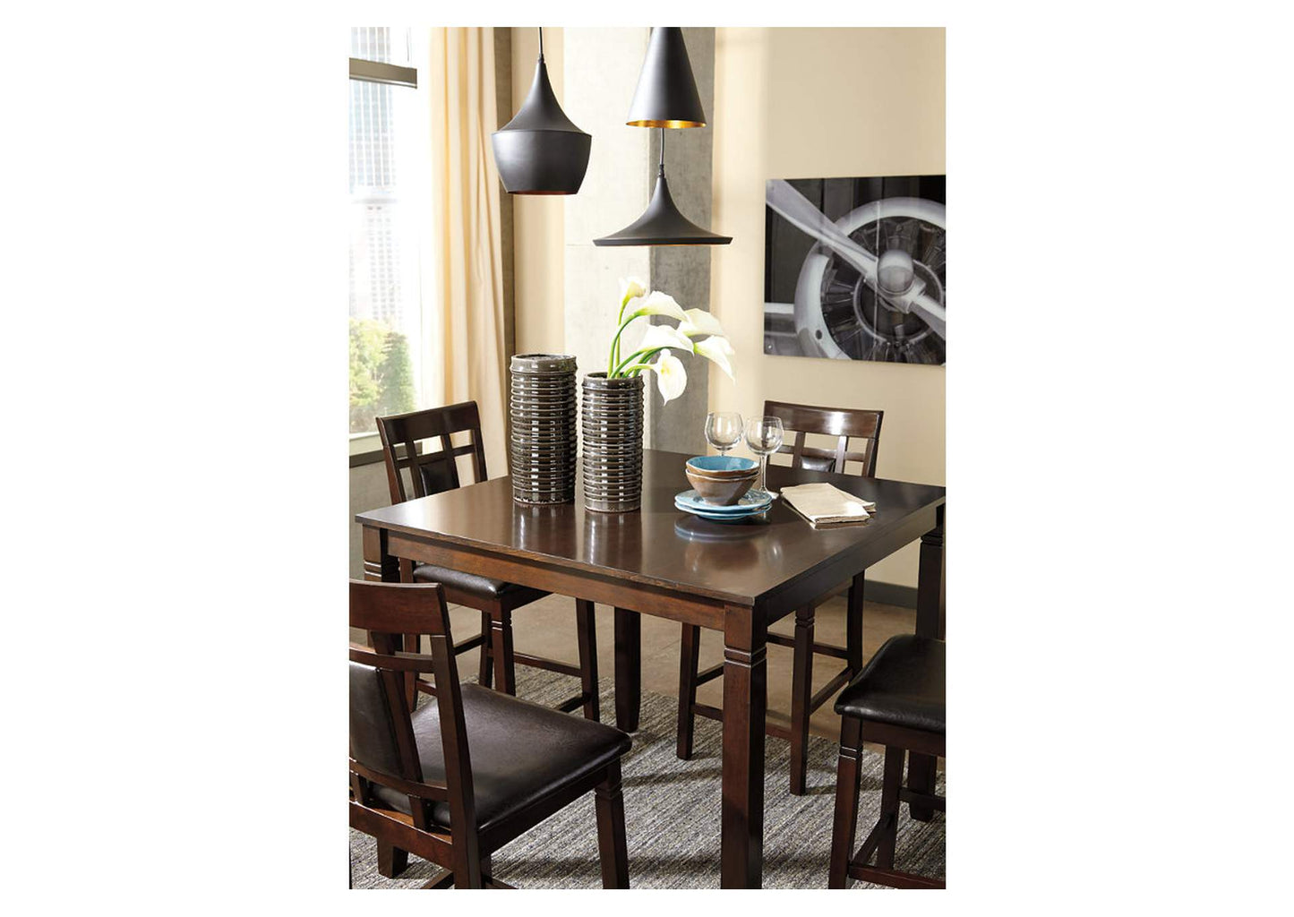 Bennox Counter Height Dining Table and Bar Stools (Set of 5)