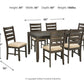 Rokane Dining Table and Chairs (Set of 7)