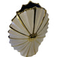 White & Gold Ribbed Fan Vase