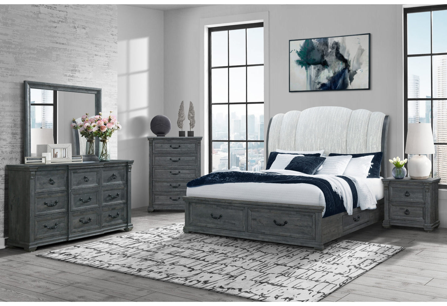 ROWAN NATURAL STORAGE QUEEN BED GROUP