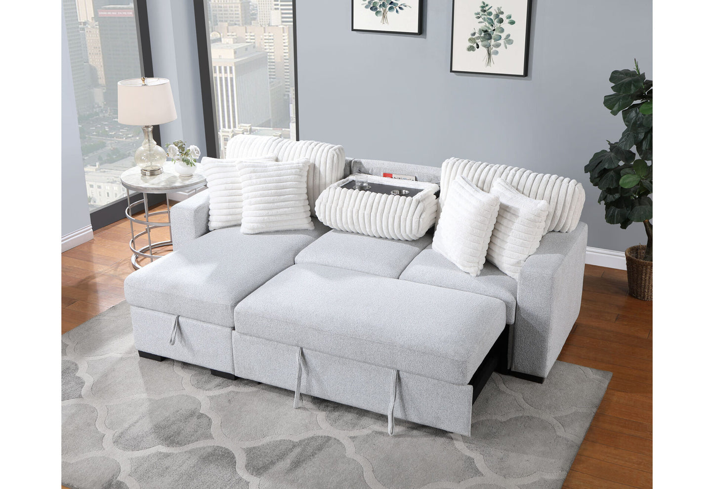 Reversible pull out sofa bed