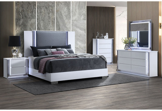 YLIME SMOOTH WHITE 5 Pcs Queen bedroom set