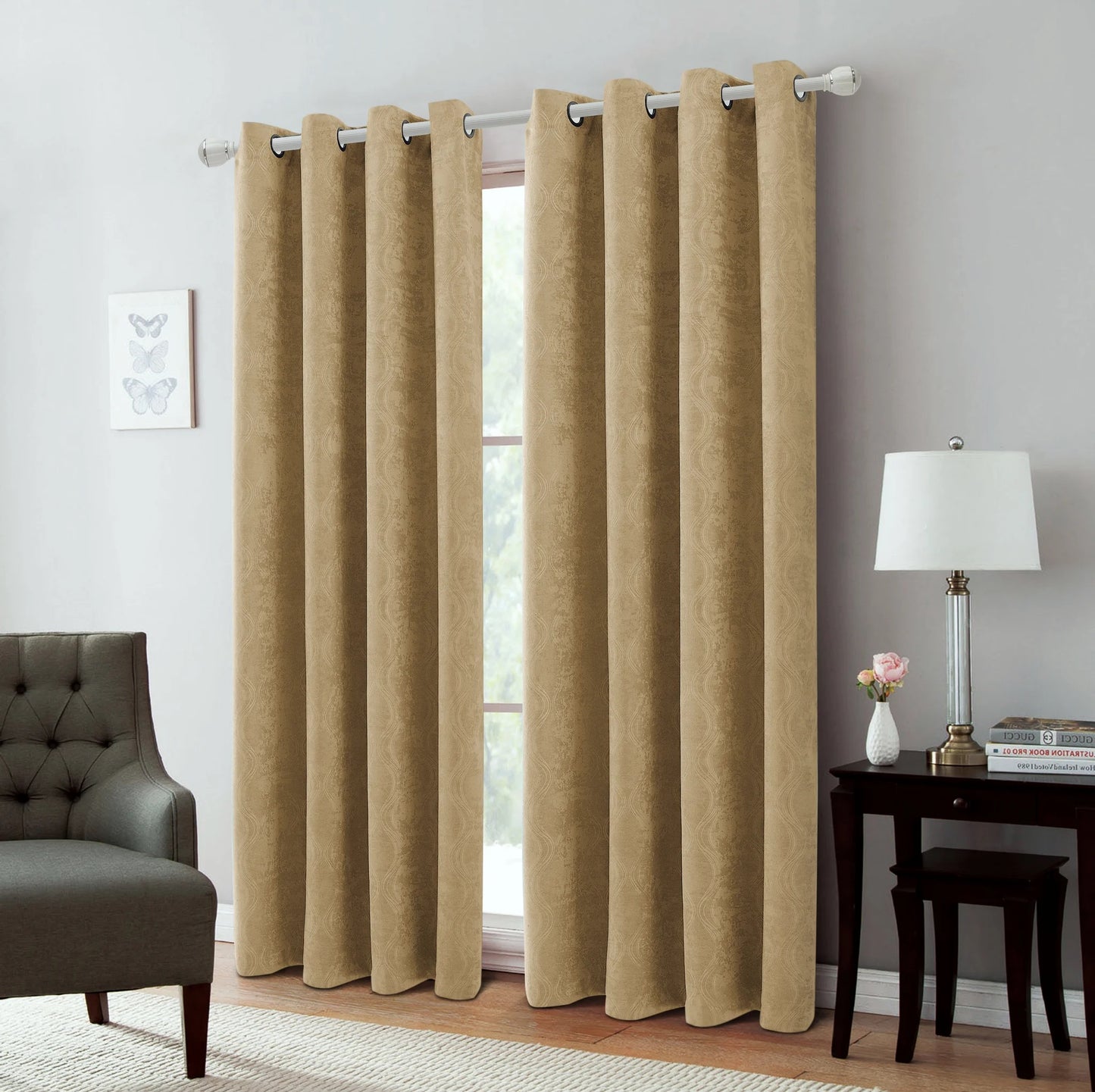 Andy Room Darkening Curtain Grommet Window Panel, 54x84 Inches