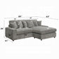 Tavia Reversible Sectional Sofa W/6 Pillows