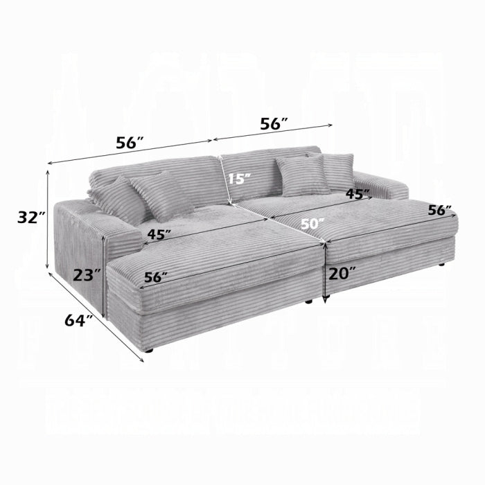Hilde Sectional Sofa w/4 Pillows