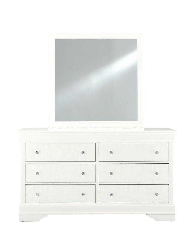 POMPEI METALLIC WHITE BOOKCASE TWIN BED WITH DESK AND HUTCH, NIGHTSTAND AND CHEST